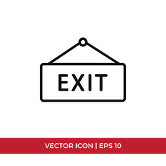 Exit vector icon in modern design style for web site and mobile app