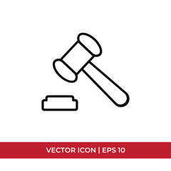 Judge gavel, auction hammer vector icon in modern design style for web site and mobile app