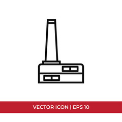 Factory vector icon in modern design style for web site and mobile app