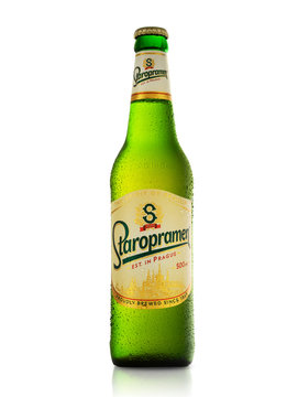 MINSK, BELARUS - OCTOBER 3, 2016: Staropramen Is The Flagship Product Of Staropramen Brewery