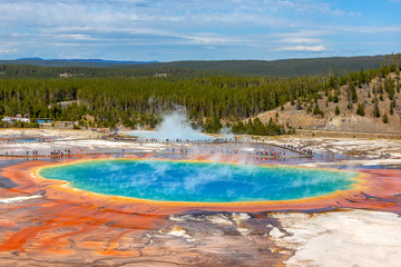 Grand Prismatic Spring in Yellowstone National Park, Wyoming, USA