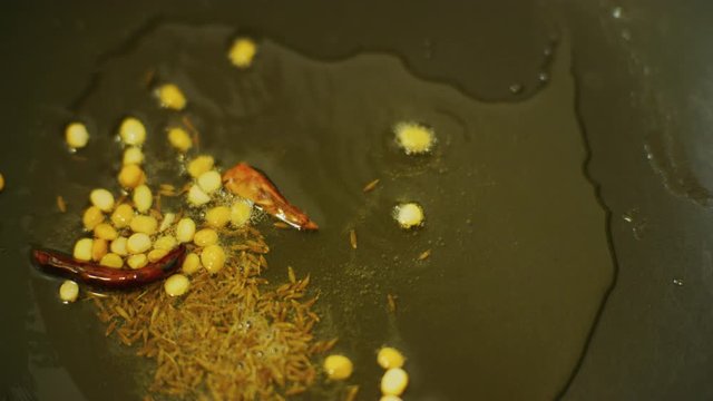 Slow Motion shot of a Indian Mix Vegetable Dish being prepared. 