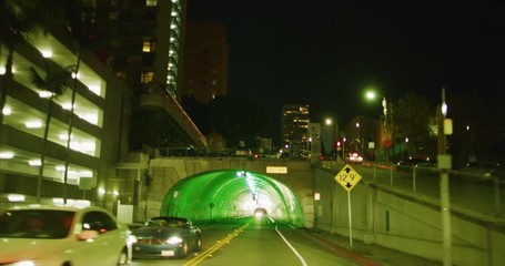 Driving through DTLA in Los Angeles, California