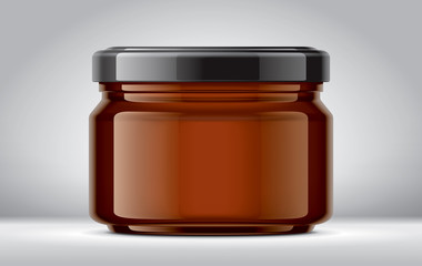 Glass Jar on Background. 