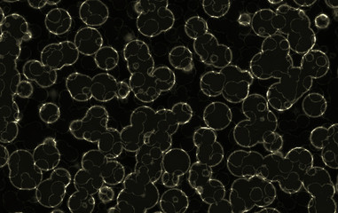 glowing circular luminous bacteria cells 