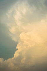 View of the main tower and anvil with mammatus clouds of a thunderstorm