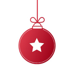 Christmas ball white ornament on purple background illustration