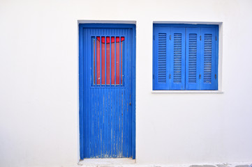 Pantone Classic Blue, door and shutters Naxos Greece