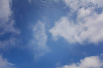 Sunny day white clouds blue sky background texture