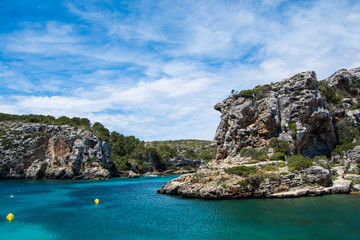 The beautiful Cales Coves on the island of Menorca