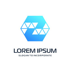 Fototapeta premium Litera Z sześciokąt streszczenie Logo szablon. koncepcja budowy. logo technologii cyfrowej - wektor