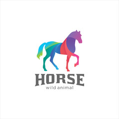 Creative Abstract Colorful Horse Logo Icon Design Vector . Animal Colurful Logo Illustration