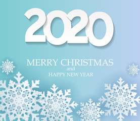 Fototapeta na wymiar 2020 New Year and Merry Christmas Background. Vector Illustration