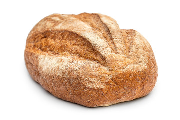 Buckwheat bread on white background.