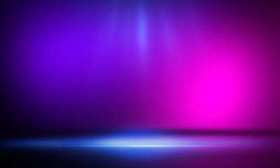  Ultraviolet abstract light. Diode tape, light line. Violet and pink gradient. Modern background, neon light. Empty stage, spotlights, neon. Abstract light.