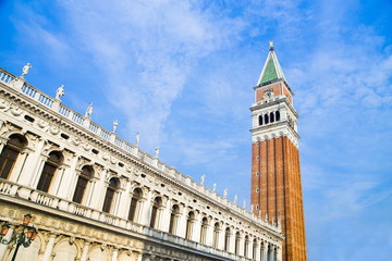 Fototapeta na wymiar campanile on Saint Mark square in Venice Italy