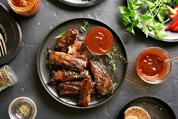 Spicy hot grilled spare ribs