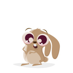funny cartoon illustration of a cute cartoon rabbit