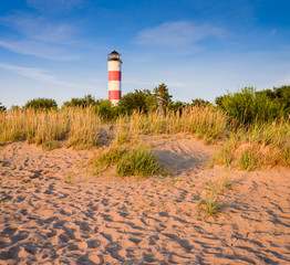Lighthouse in Narva-Joesuu, Estonia. Narva-Joesuu - seaside resort and popular holiday destination by Baltic sea in Estonia