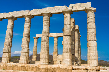 Obraz premium Temple of Poseidon on the Cape Sounio, Greece