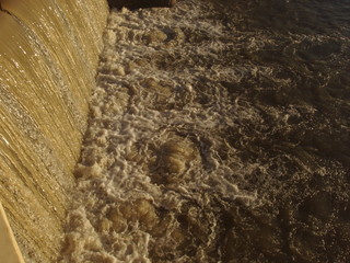 Falling water in the water dam