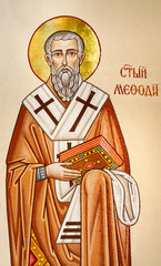 Secovska Polianka, Slovakia. 2019/8/22. Saint Methodius, one of the 