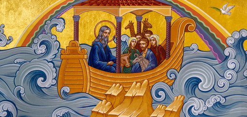 Secovska Polianka, Slovakia. 2019/8/22. The icon of the Noah's Ark. Part of the Iconostasis in the...