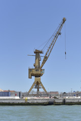 Fototapeta na wymiar Cargo crane in the Venice port