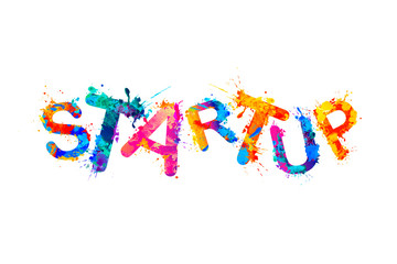 Startup. Word of splash paint letters