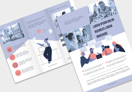 Flyer Layout Set with Business-Themed Illustration Elements