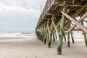 View of ocean pier from beach