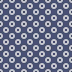 Vector minimal geometric seamless pattern with square shapes. Blue and white