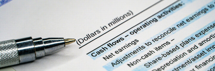 Fototapeta premium Business composition. Financial analysis - income statement balance