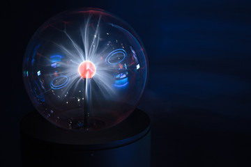 Plasma ball with space for text