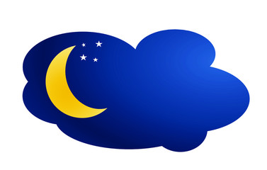 Yellow Moon as Crescent Moon Icon isolated on white background. Vector Illustration