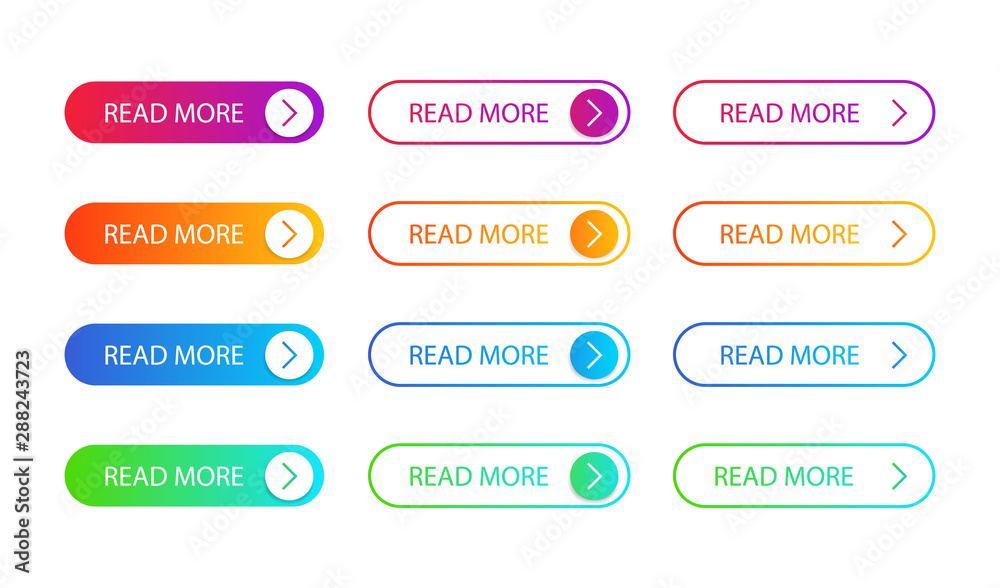  set of modern action button for web, mobile app.template gradient navigation button menu for submit,