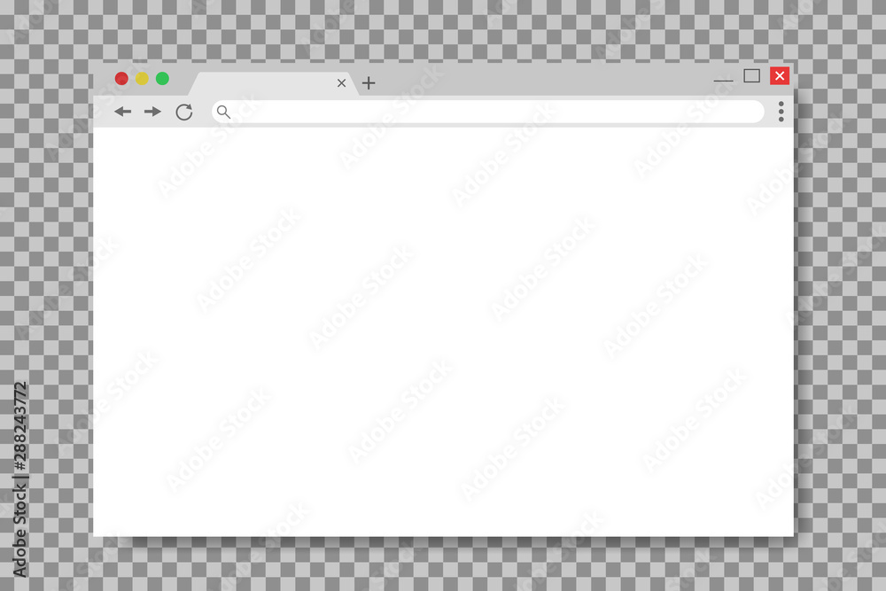 Aufkleber Browser window in mockup style. Empty website page. Mockup screen of browser window. Web page in flat style. Computer interface with tab. vector