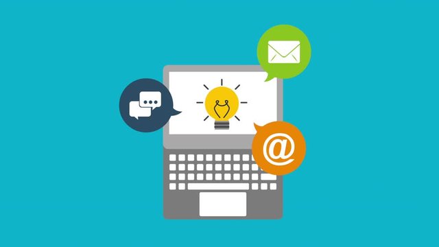 social media marketing with laptop