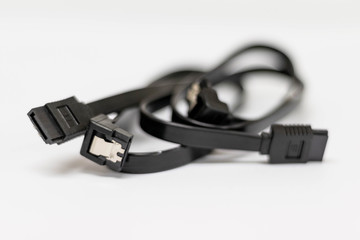 Sata cable isolated on white background