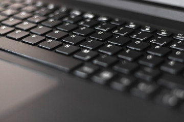 Close up of a laptop/notebook keyboard