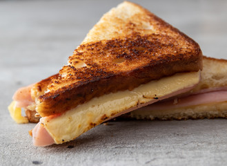 Ham and cheese grilled sandwich