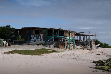 Old abandoned shack near the sea