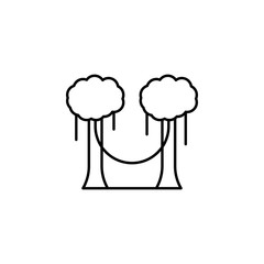 tree, jungle line icon. Element of jungle for mobile concept and web apps illust