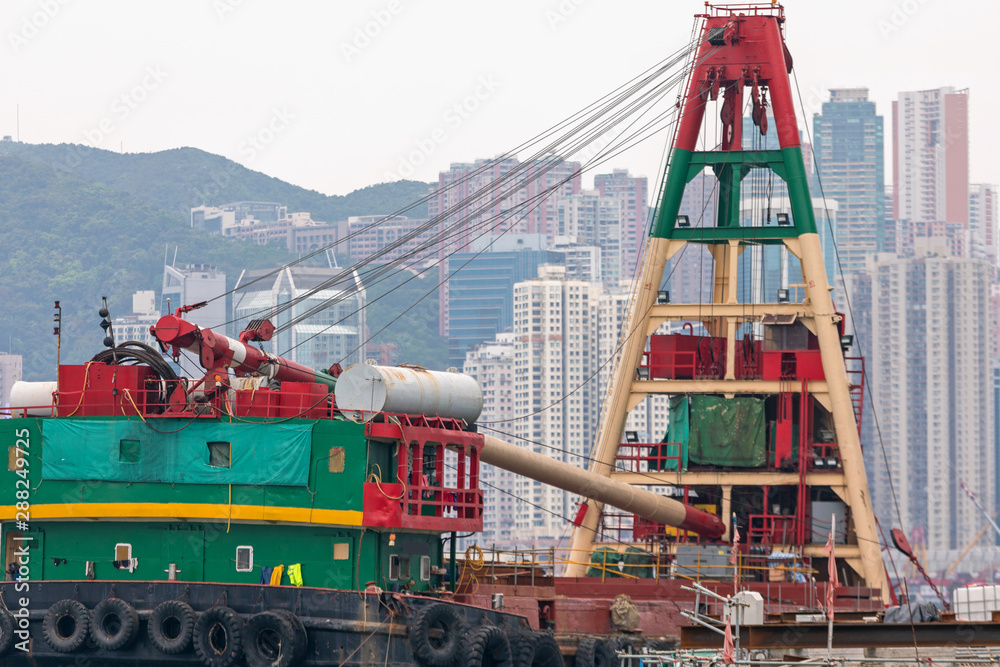 Wall mural Crane Tower Barge