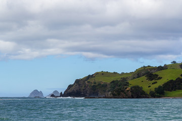 Fototapeta na wymiar view from boat of Bay of Islands, New Zealand