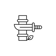 bamboo, knife line icon. Element of jungle for mobile concept and web apps illus