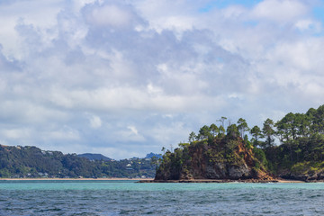 Naklejka na ściany i meble view from boat of Bay of Islands, New Zealand