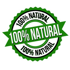 100% natural sign or stamp