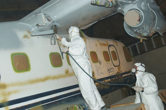spraying the fuselage
