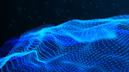 Abstract network connection. Data technology illustration. Digital background. 3d rendering.